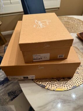 Christian Louboutin Tan Shoe Boxes with White Logo